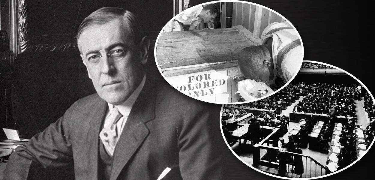 Woodrow Wilson, segregação racial nos EUA e reunião da Liga das Nações