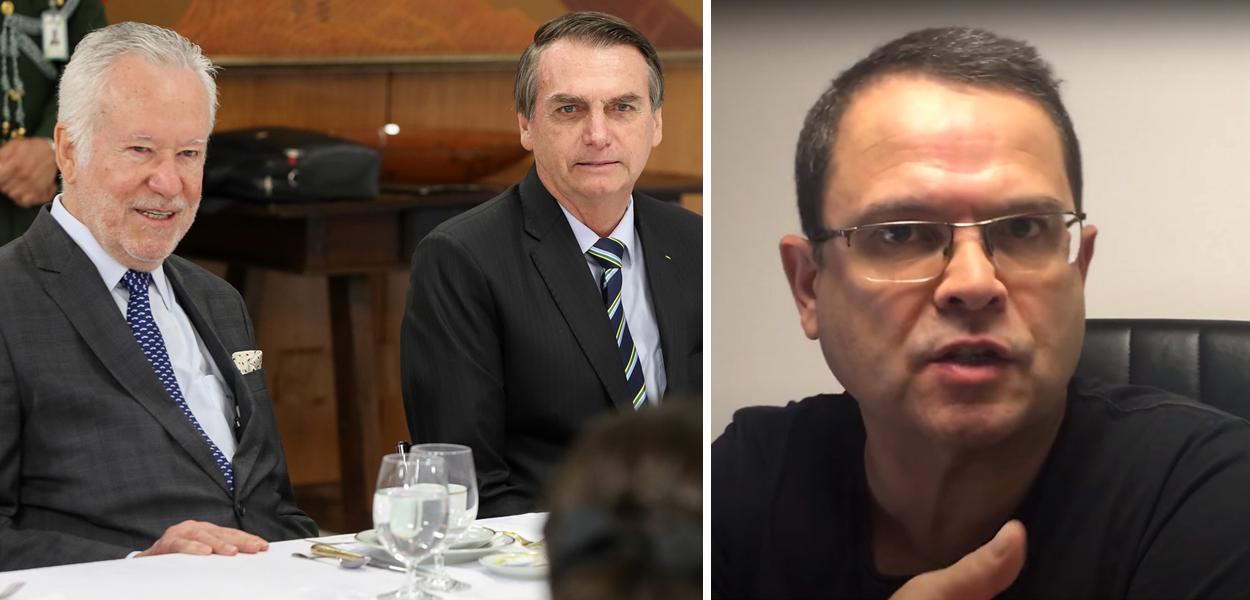 Alexandre Garcia com Jair Bolsonaro e Sidney Rezende