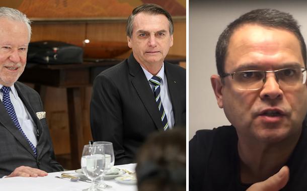 Alexandre Garcia com Jair Bolsonaro e Sidney Rezende