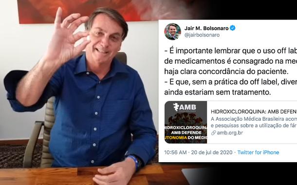 Bolsonaro comenta nota da AMB sobre cloroquina