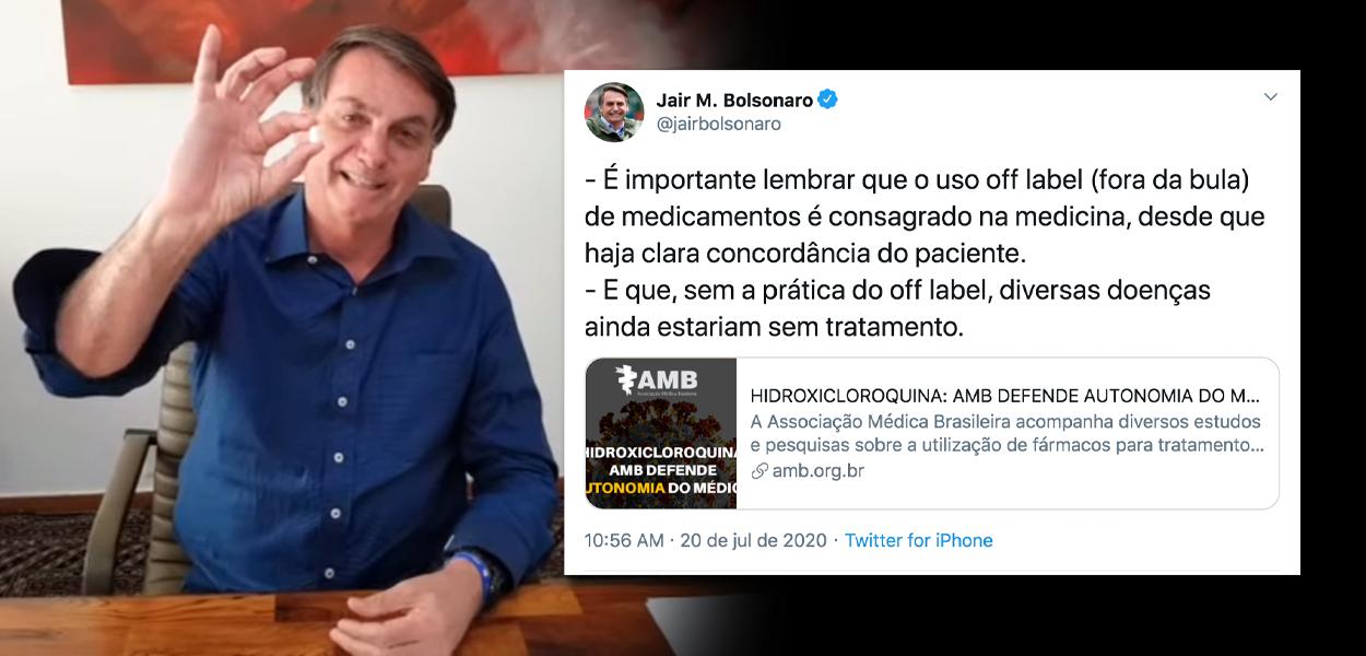 Bolsonaro comenta nota da AMB sobre cloroquina