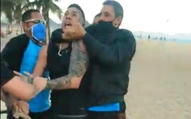 Homem se recusa a botar máscara e é detido com eletrochoque