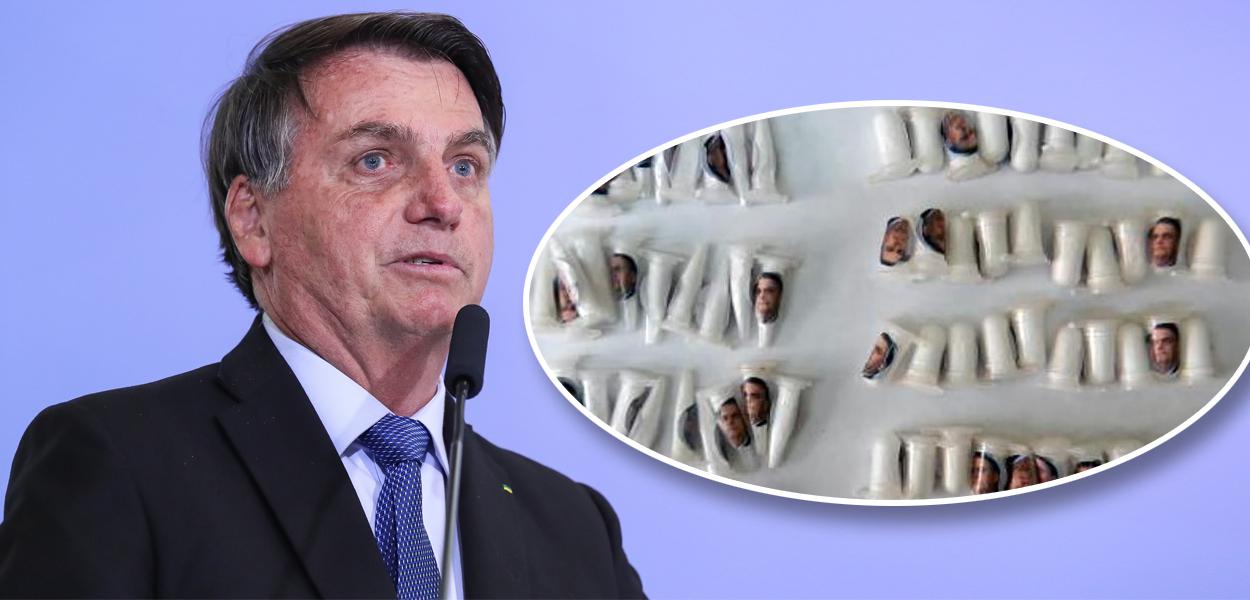 Jair Bolsonaro e sua foto em pinos de cocaína