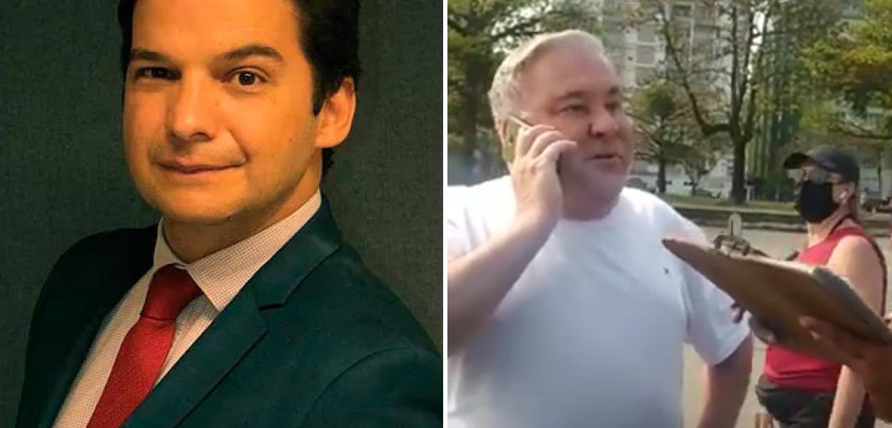 Advogado Alberto Carlos Dias e desembargador Eduardo Almeida Prado Rocha de Siqueira