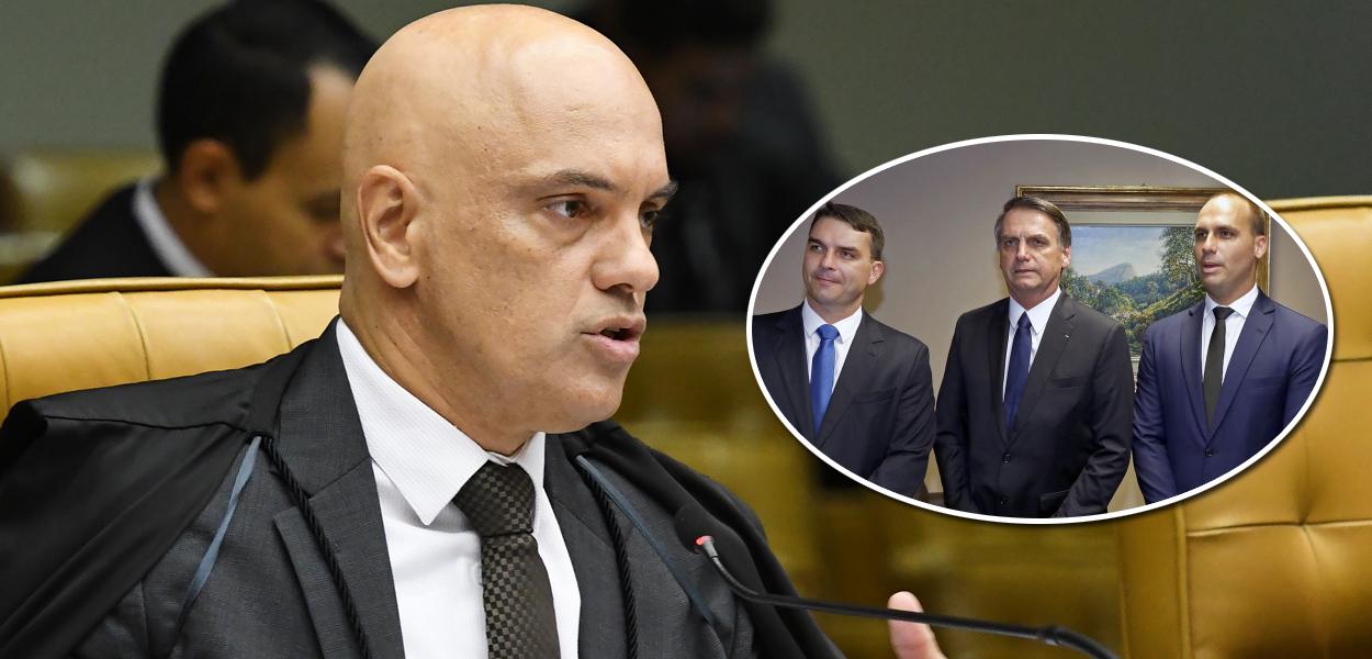 Alexandre de Moraes, Flávio, Jair  e Eduardo Bolsonaro