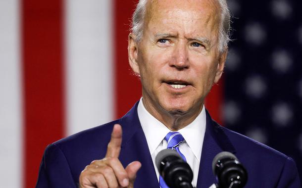 Joe Biden discursa em evento de campanhe em Wilmington, Delaware 14/07/2020 (Foto: REUTERS/Leah Millis)
