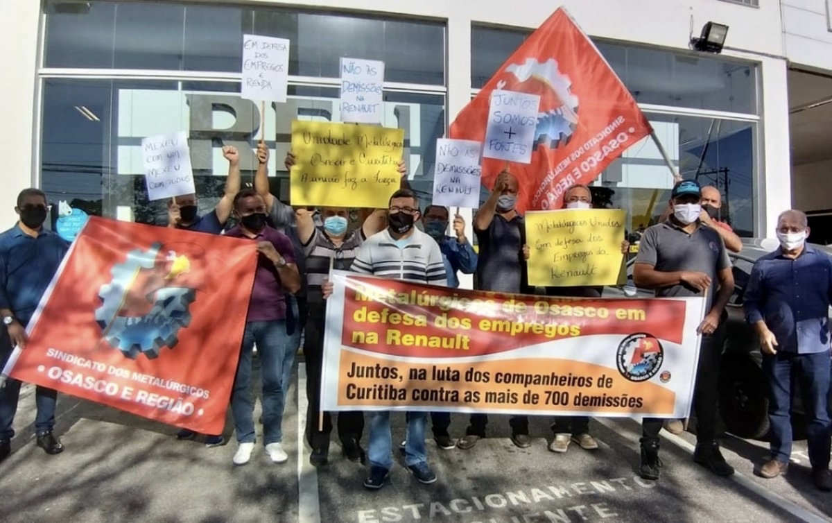 Protesto de operários metalúrgicos