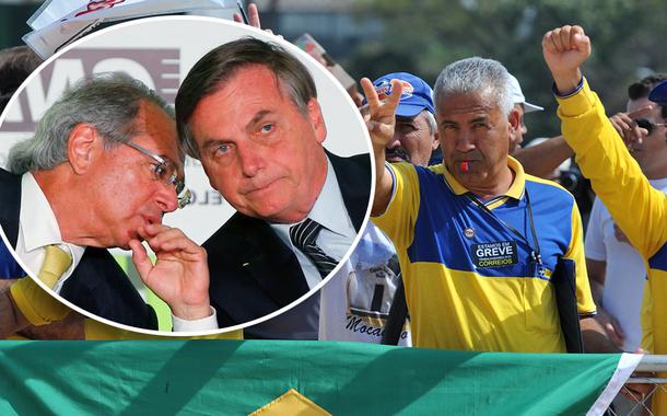 Paulo Guedes, Jair Bolsonaro e funcionários dos Correios