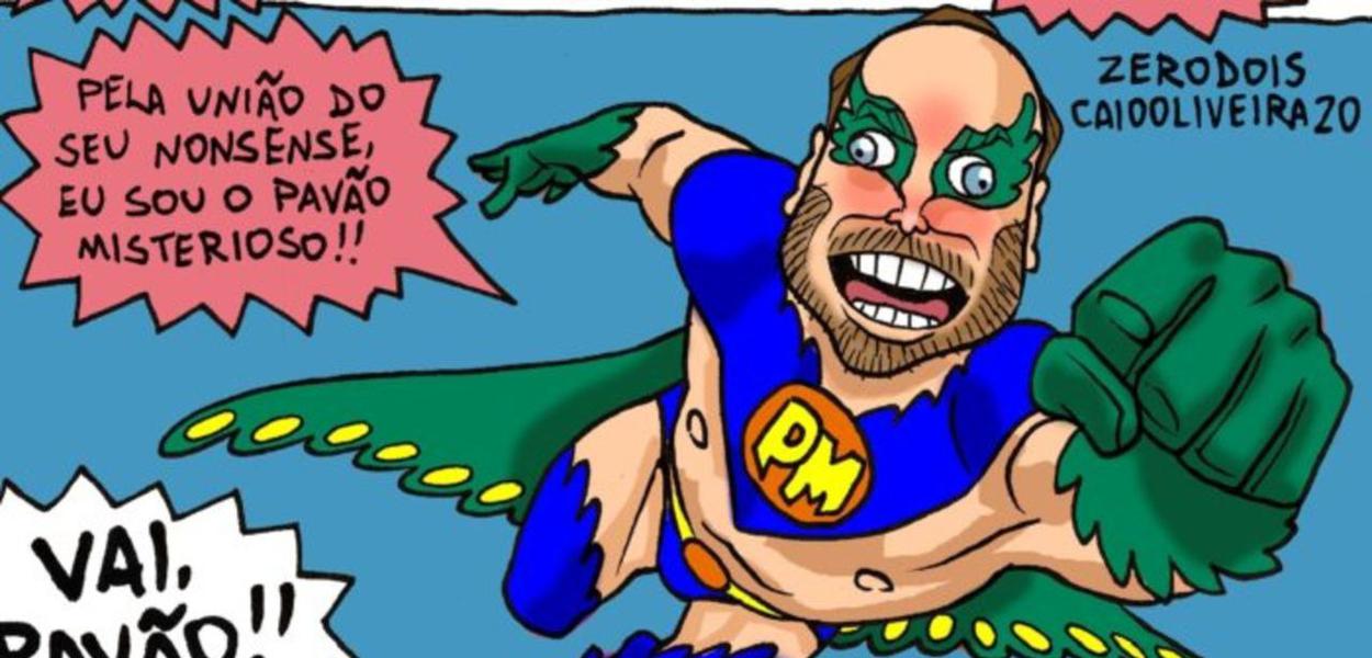 Detalhe de uma das tirinhas sobre Carlos Bolsonaro