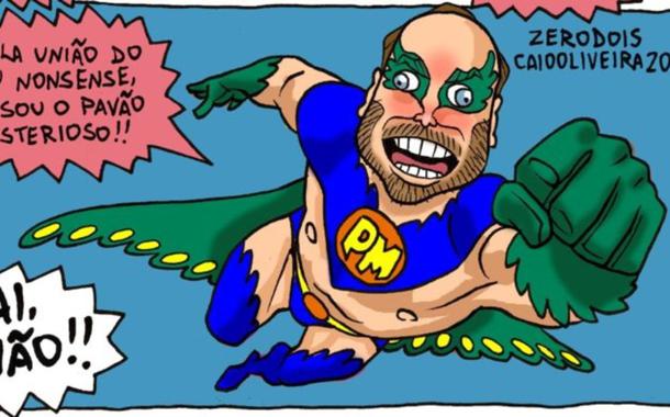 Detalhe de uma das tirinhas sobre Carlos Bolsonaro