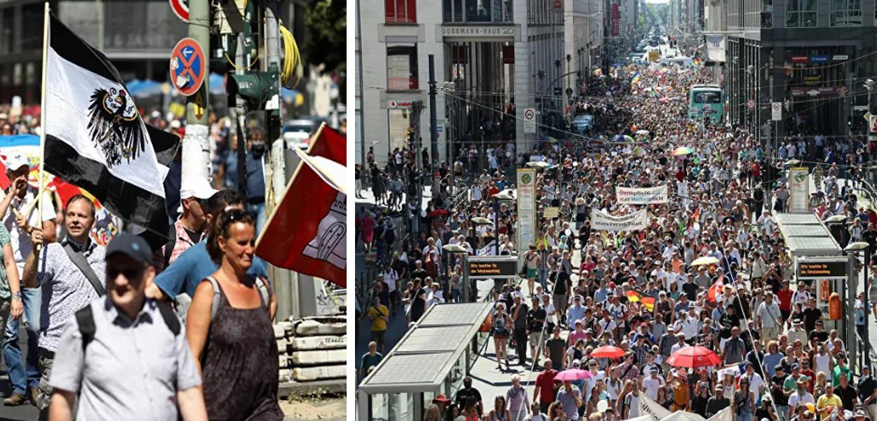 Alemães protestam contra medidas impostas pela Covid-19