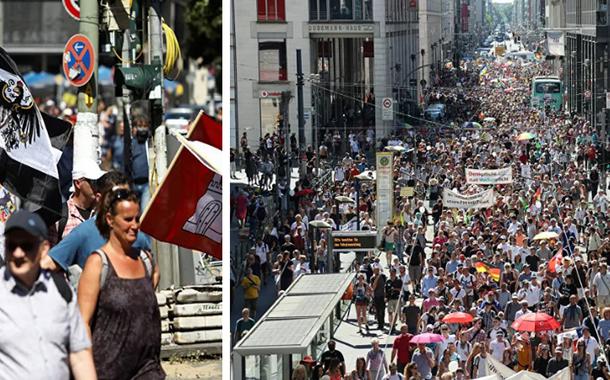 Alemães protestam contra medidas impostas pela Covid-19
