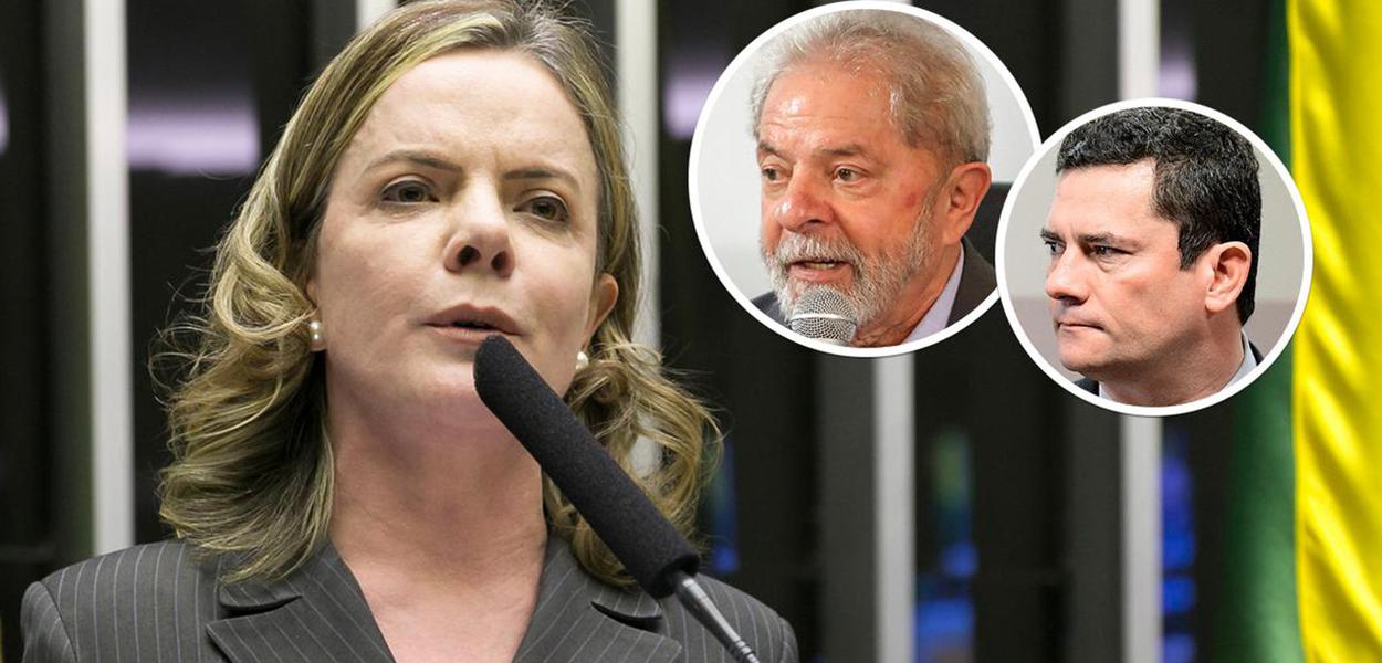 Gleisi Hoffmann, Lula e Sérgio Moro