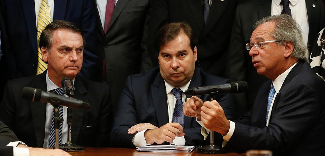 Jair Bolsonaro, Rodrigo Maia e Paulo Guedes