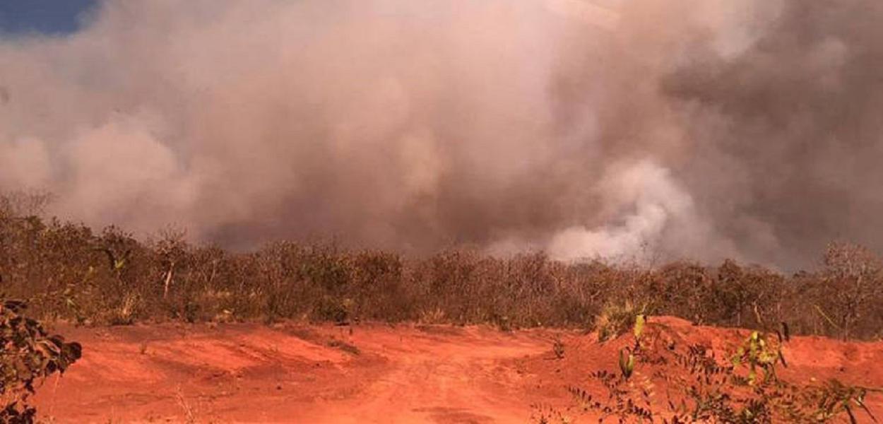 Incêndio consome terras indígenas dos bororo