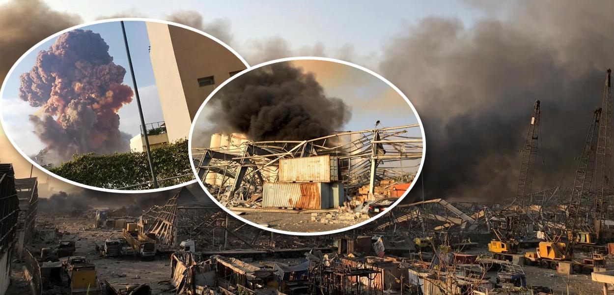 Uma forte explosão foi registrada nesta terça-feira (4) próximo ao porto da cidade de Beirute, capital do Líbano.
