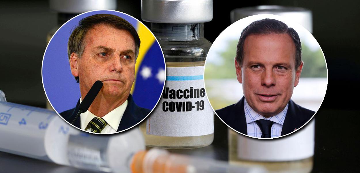 Vacina de Covid-19: Jair Bolsonaro e João Doria