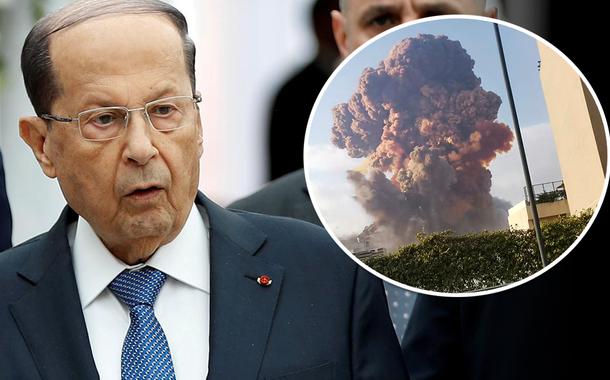Michel Aoun e explosão em Beirute, Líbano