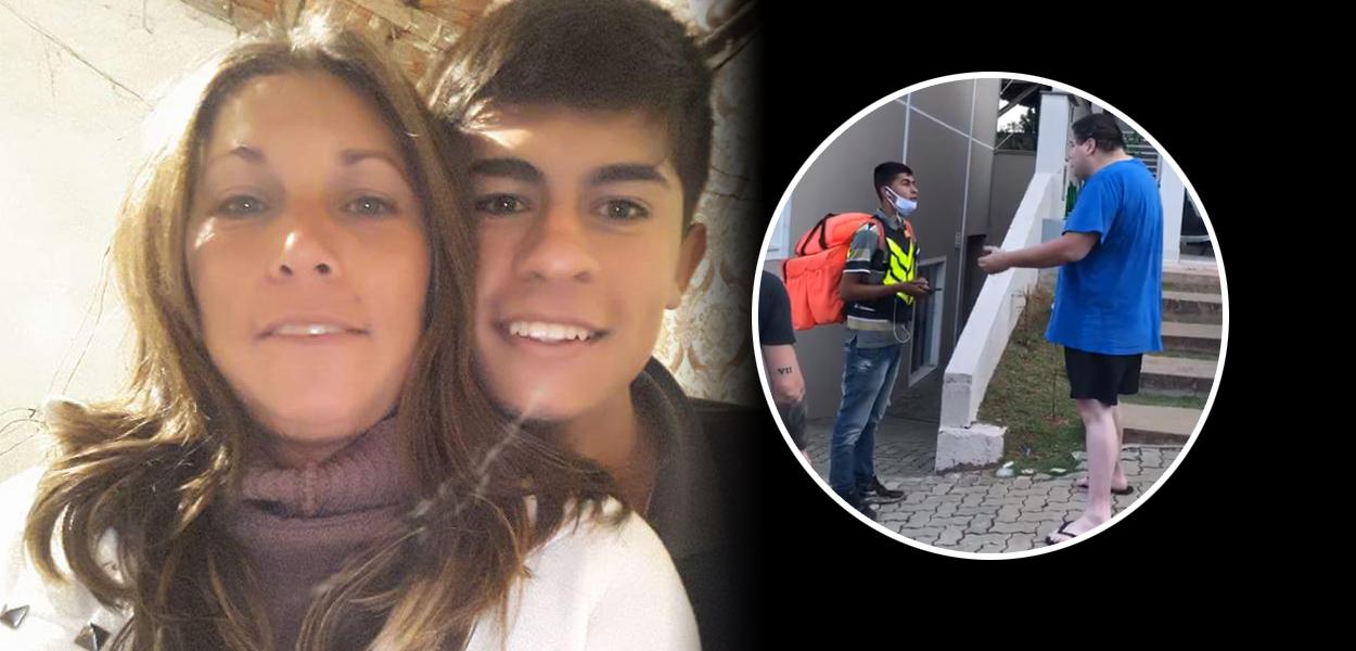 Maria Pires e seu filho, o entregador Matheus