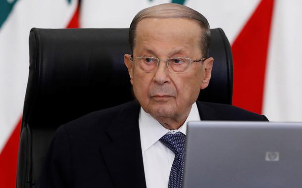 Presidente do Líbano, Michel Aoun, em Baabda