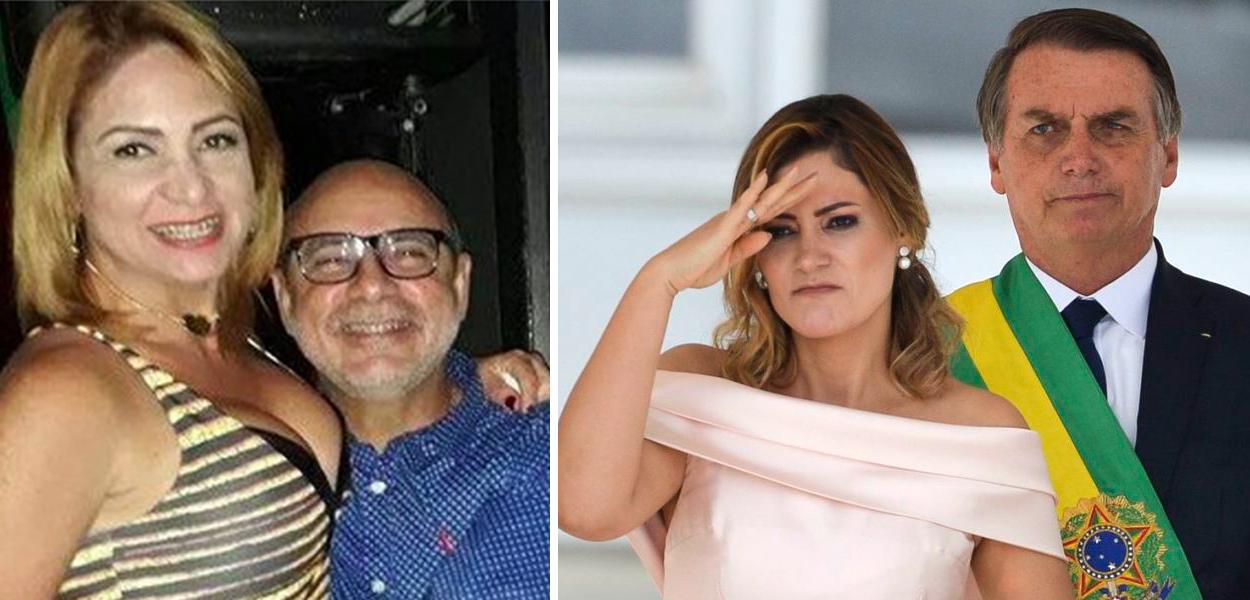 Márcia Aguiar, Fabrício Queiroz, Michelle Bolsonaro e Jair Bolsonaro