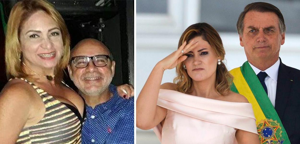 Márcia Aguiar, Fabrício Queiroz, Michelle Bolsonaro e Jair Bolsonaro