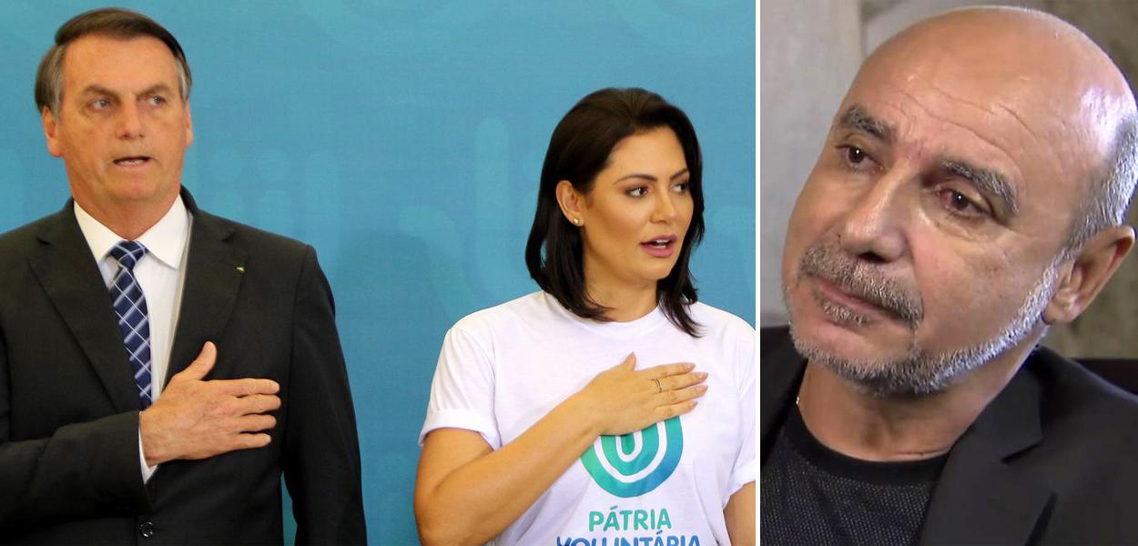 Jair Bolsonaro, Michelle Bolsonaro e Fabrício Queiroz