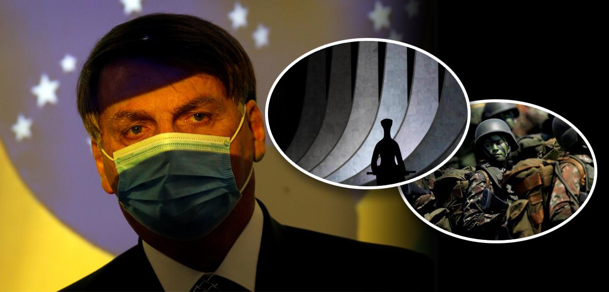 Jair Bolsonaro, fachada do STF e Forças Armadas