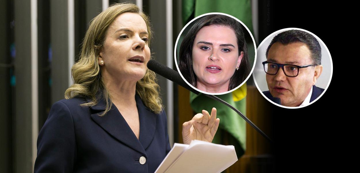 Gleisi Hoffmann, Marília Arraes e Carlos Siqueira