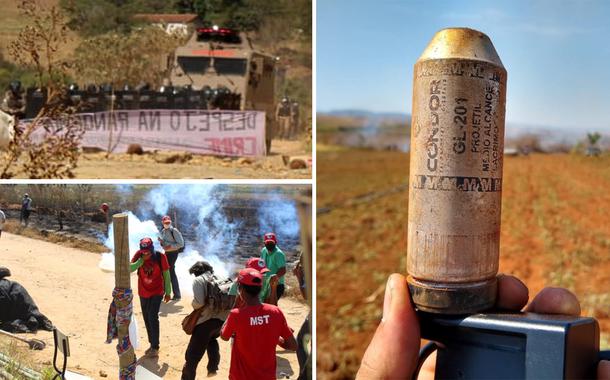 PM de Minas usa bombas e veículo blindado no despejo de famílias no Quilombo do Meio