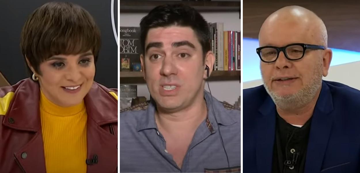 Vera Magalhães, Marcelo Adnet e Marcelo Tas