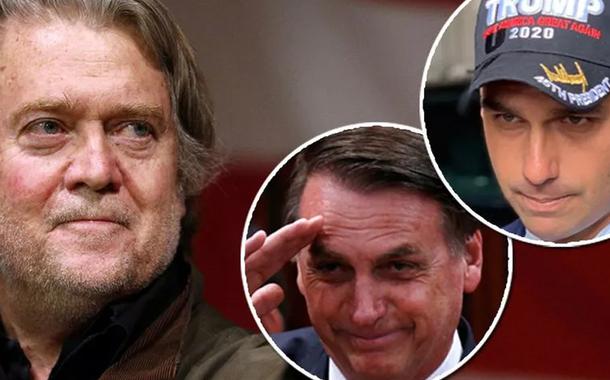 Steve Bannon, Jair e Eduardo Bolsonaro