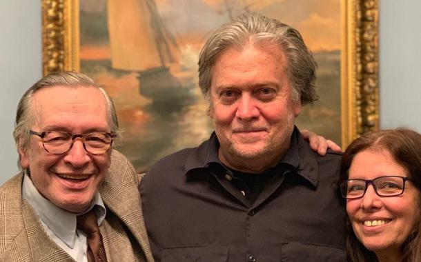 Olavo de Carvalho, Steve Bannon e Roxane Carvalho