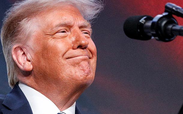 Presidente dos EUA, Donald Trump, durante discurso em Arlington, na Virginia