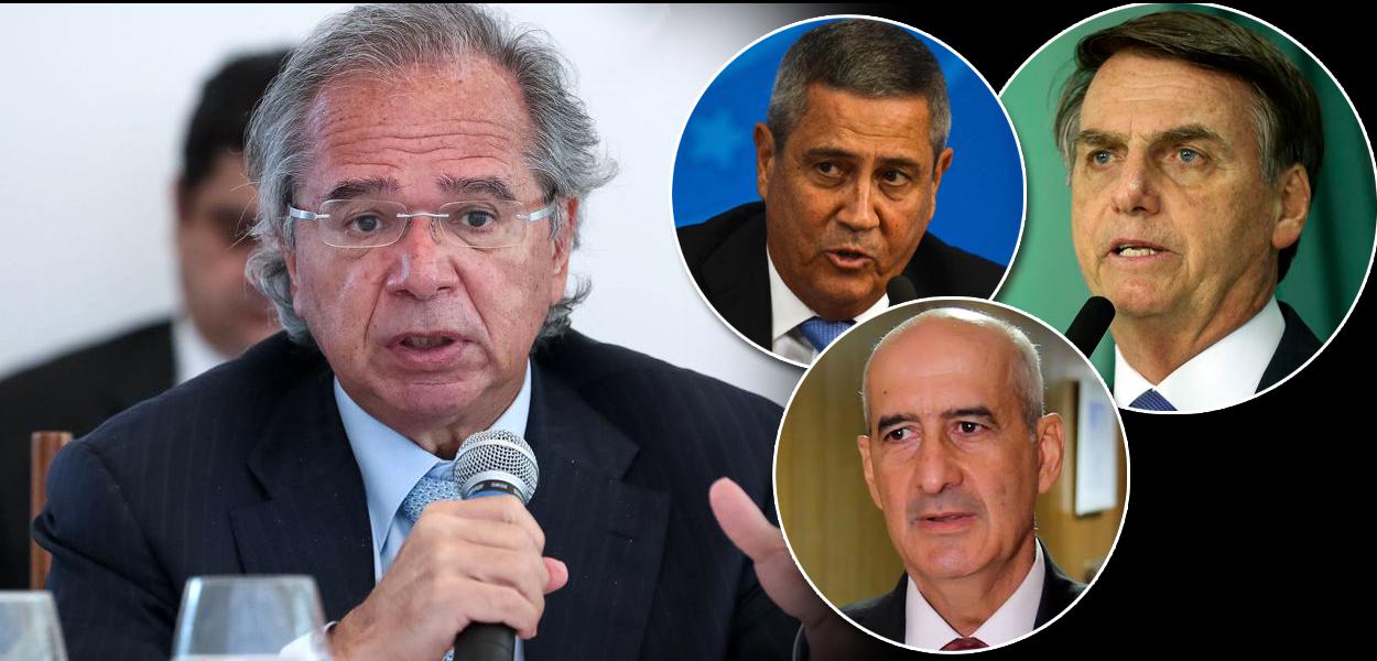 Paulo Guedes, Luiz Eduardo Ramos, Walter Braga Netto e Jair Bolsonaro