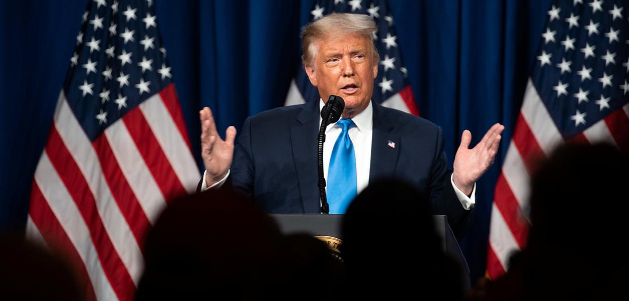 Presidente dos EUA, Donald Trump, discursa na Convenção Nacional Republicana 24/08/2020