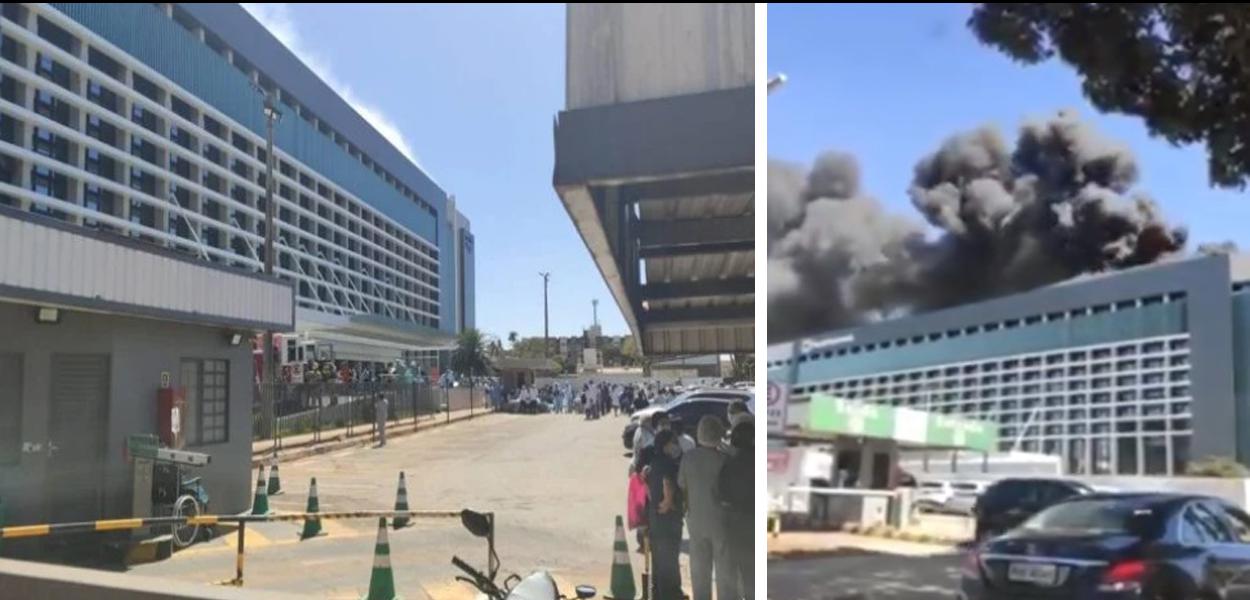 Fogo atinge hospital Santa Luzia em Brasília