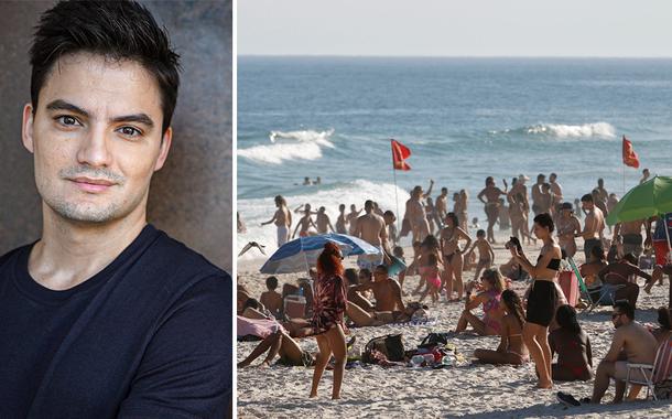 Felipe Neto e praia lotada no Rio de Janeiro