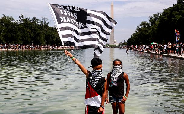 Manifestação contra a injustiça racial em Washington 28/08/2020