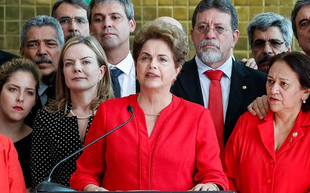 Presidenta Dilma Rousseff durante declaração a imprensa após comunicado do Senado Federal sobre o Processo de impeachment. 31 de agosto de 2016