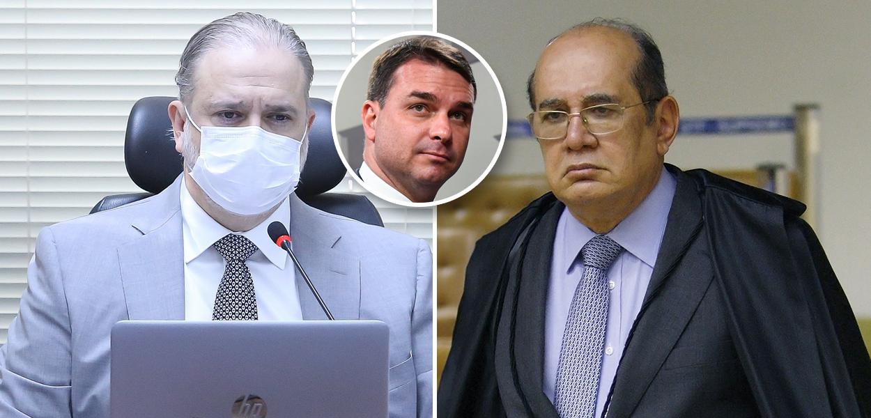 Augusto Aras, Flávio Bolsonaro e Gilmar Mendes