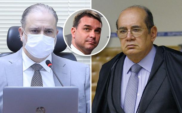 Augusto Aras, Flávio Bolsonaro e Gilmar Mendes