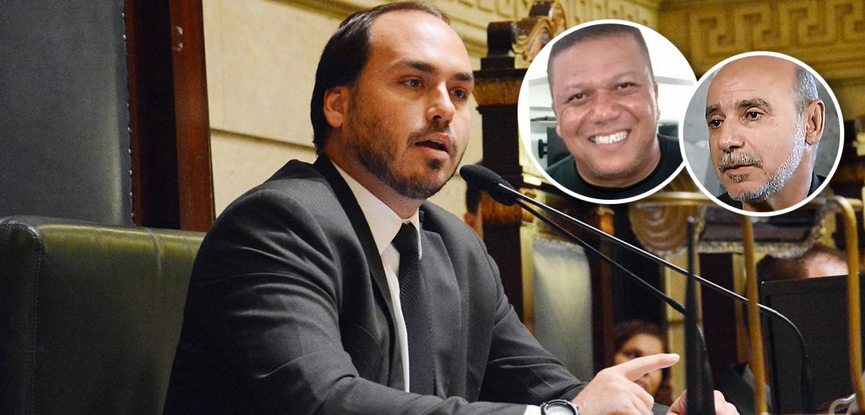 Carlos Bolsonaro, Márcio Gerbatim e Fabrício Queiroz