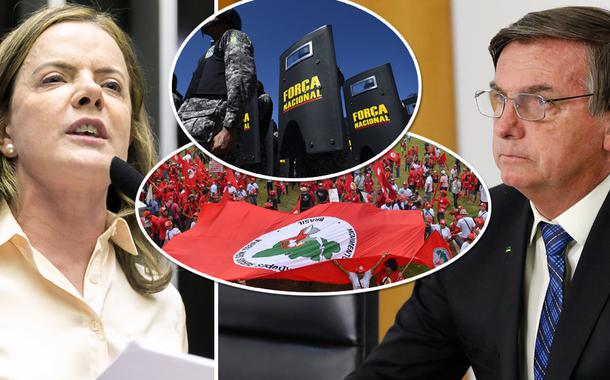 Gleisi Hoffmann, Força Nacional, MST e Jair Bolsonaro