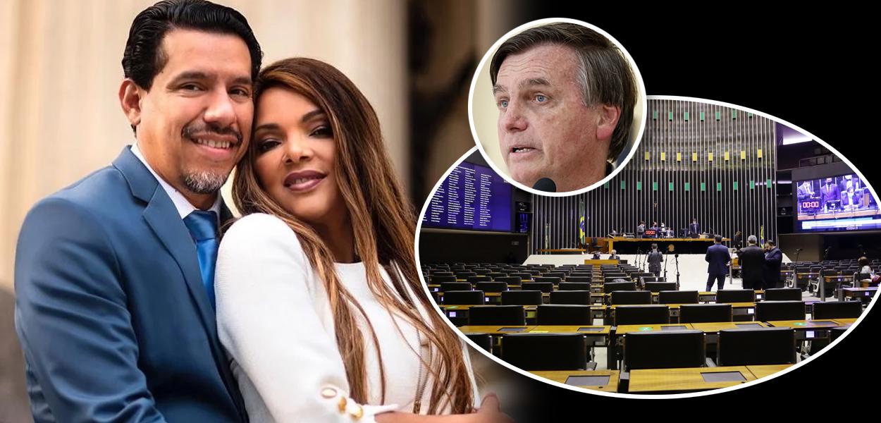 Anderson com Flordelis, Jair Bolsonaro e plenário da Câmara dos Deputados