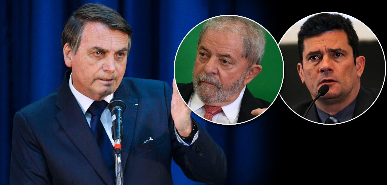 Jair Bolsonaro, Lula e Sérgio Moro