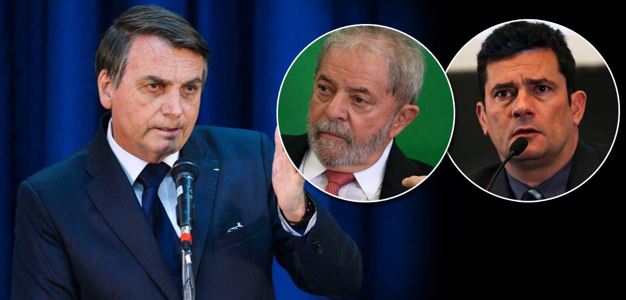 Jair Bolsonaro, Lula e Sérgio Moro