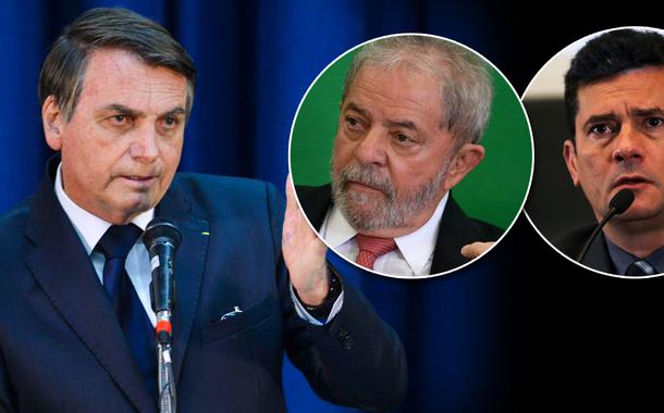 Jair Bolsonaro, Lula e Sérgio Moro