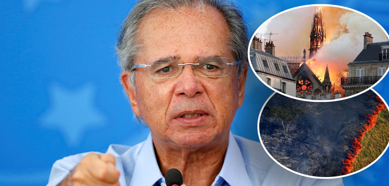 Paulo Guedes, incêndio em Notre Dame e queimadas na Amazônia