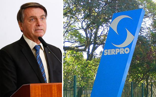 Jair Bolsonaro e fachada do SERPRO